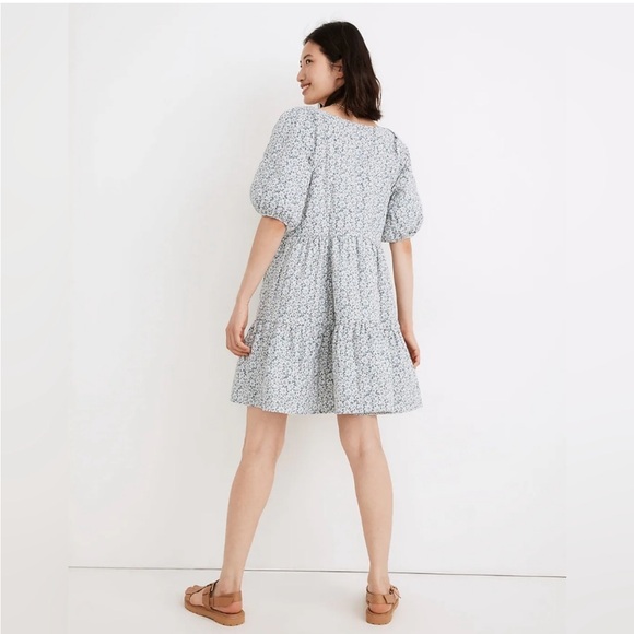 ❗️Moving❗️Madewell puff-sleeved quilted mini dress in sunflower field - Picture 3 of 10